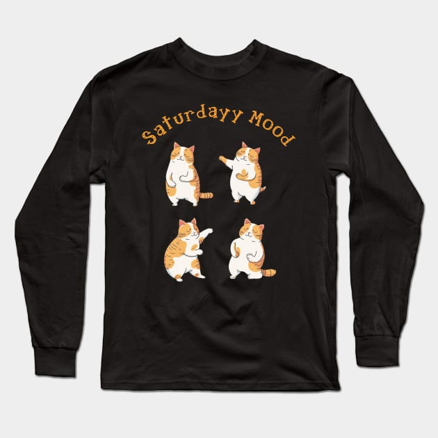 Cat on saturday mood Long Sleeve T-Shirt by Kayasa Art